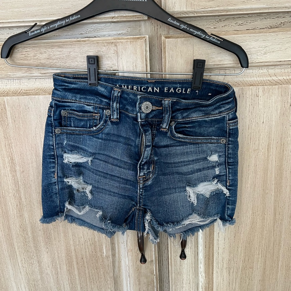American Eagle distressed jean shorts
